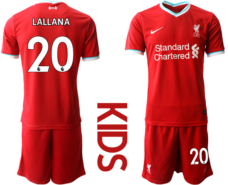 Youth 2020-2021 club Liverpool home #20 red Soccer Jerseys